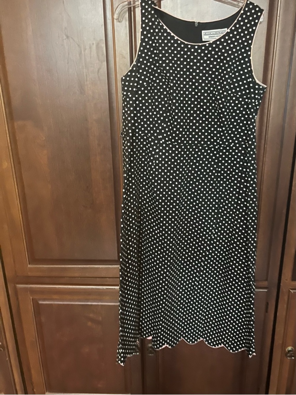Jessica Howard Black Dress with White Polka Dots